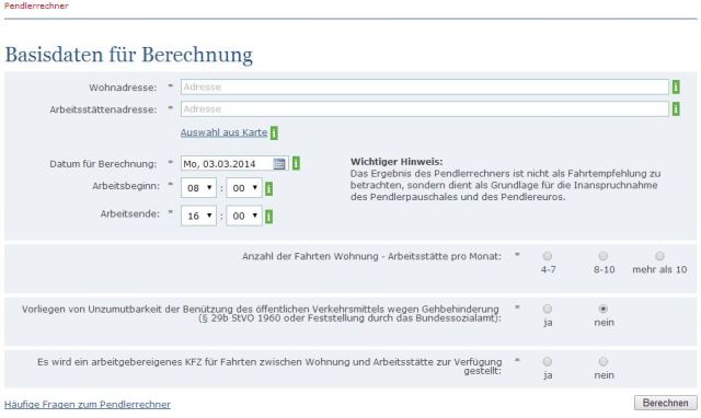 Pendlerrechner Pendlerpauschale